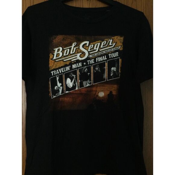 Bob Seger Travelin’ Man The Final Tour 2018-19 Black Concert Shirt L - Picture 1 of 2